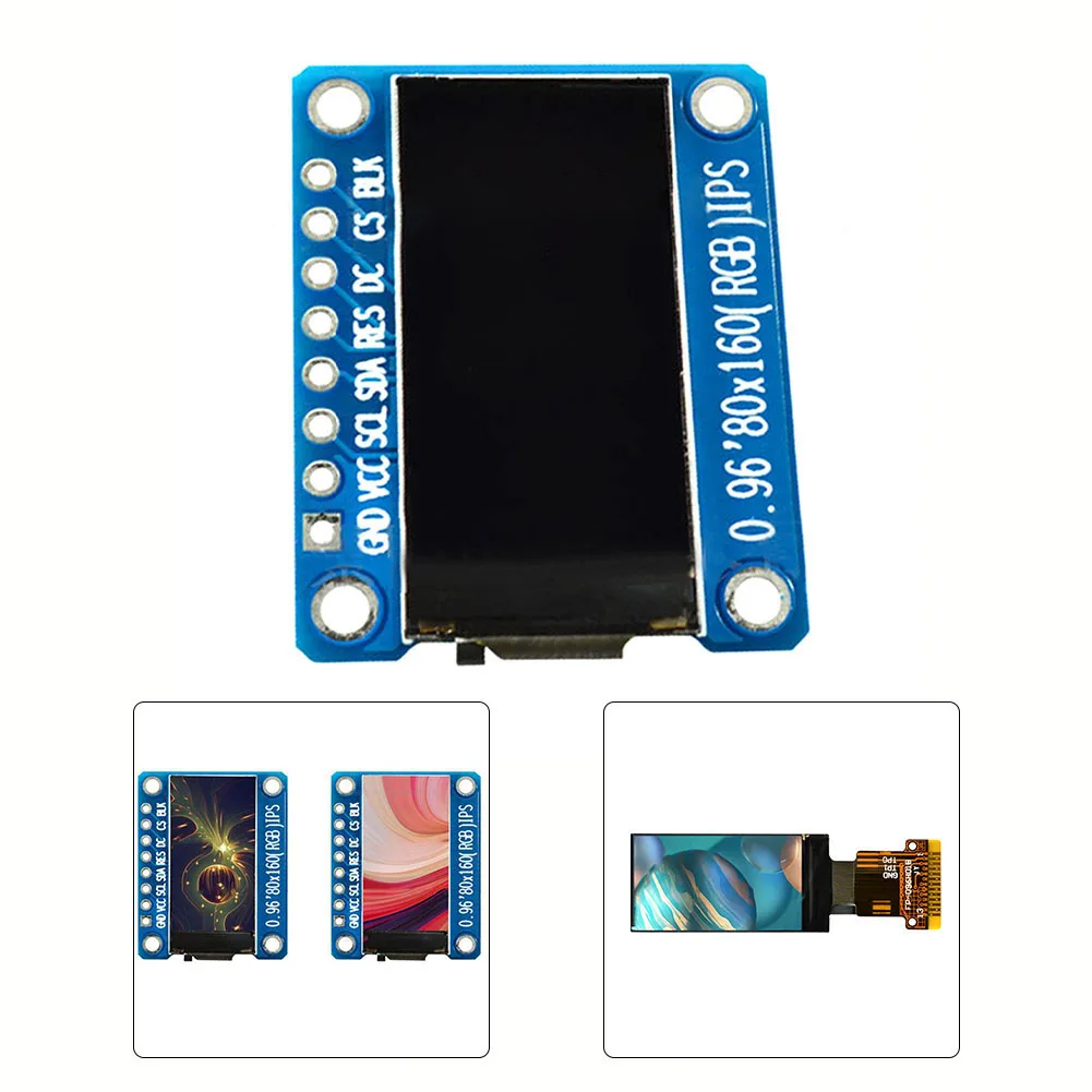 ST7735 0 96 Polegada IPS TFT LCD Módulo de exibição de 80 x 160 pixels com interface de comunicação para desenvolvimento eletrônico