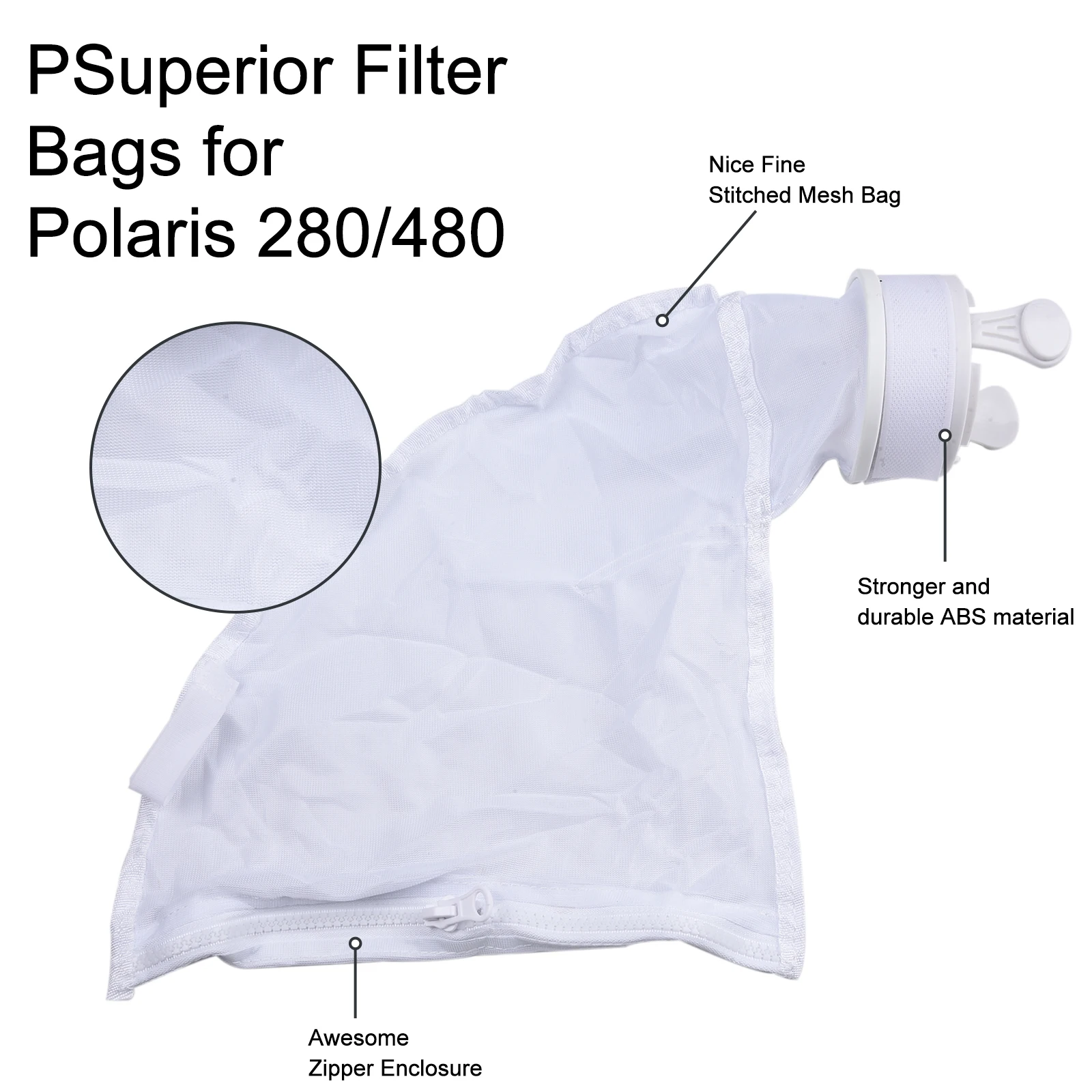 Nylon Mesh Filter Bags 2 Premium Filters for Polaris 280 480 Efficient Debris for capture and Long Lasting Efficiency