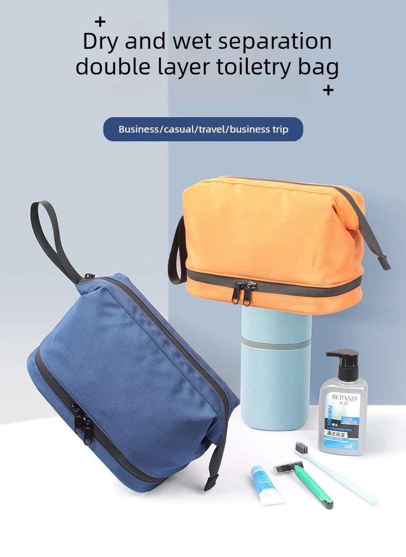 2026 New Dry Wet Separation Wash Bag Large Capacity Storage Bag Waterproof Women Makeup Bag Suitable for Travel Pouch Organizer