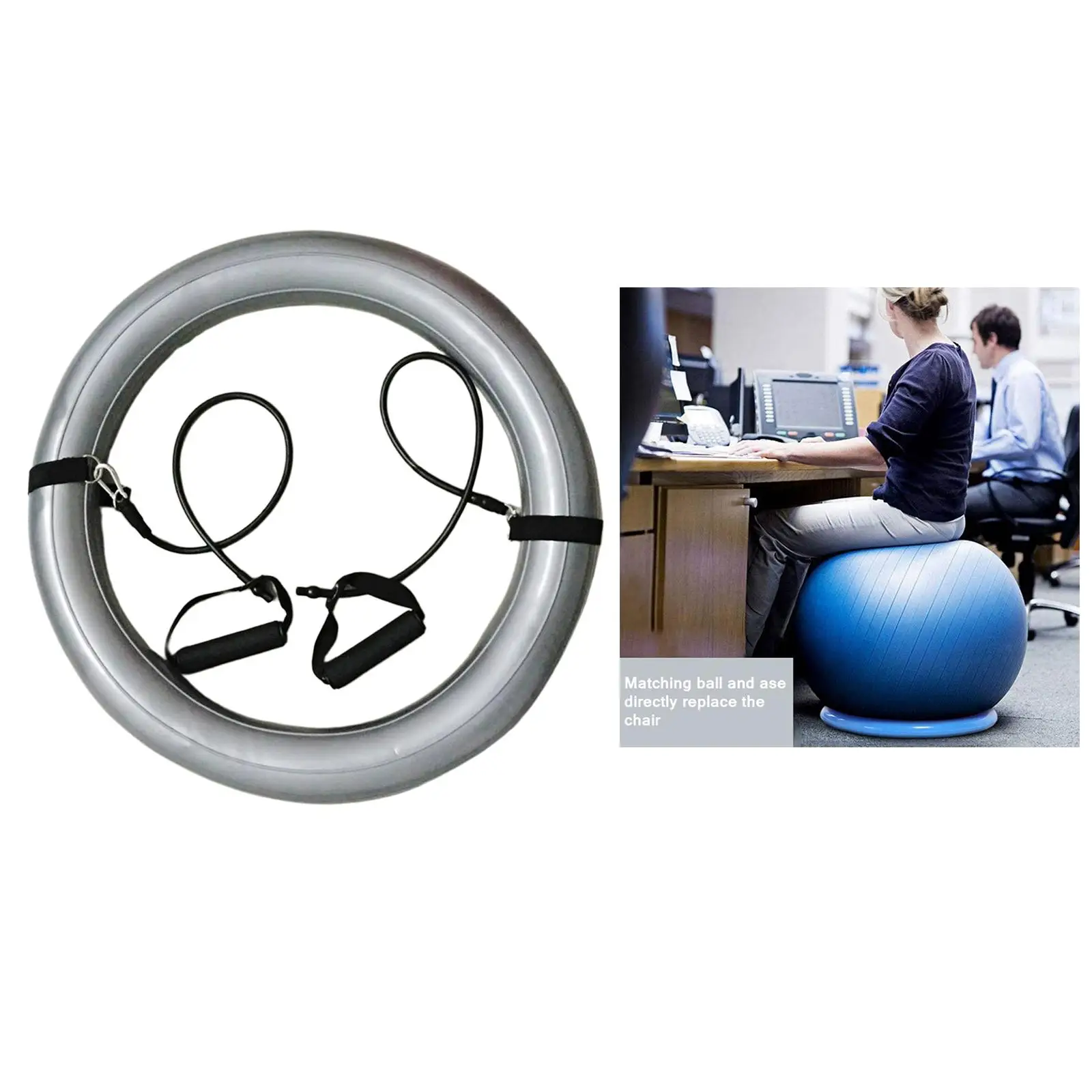 65/75cm Yoga Exercise Ball Stability Ring Inflatable Ball Chair Stand Holder