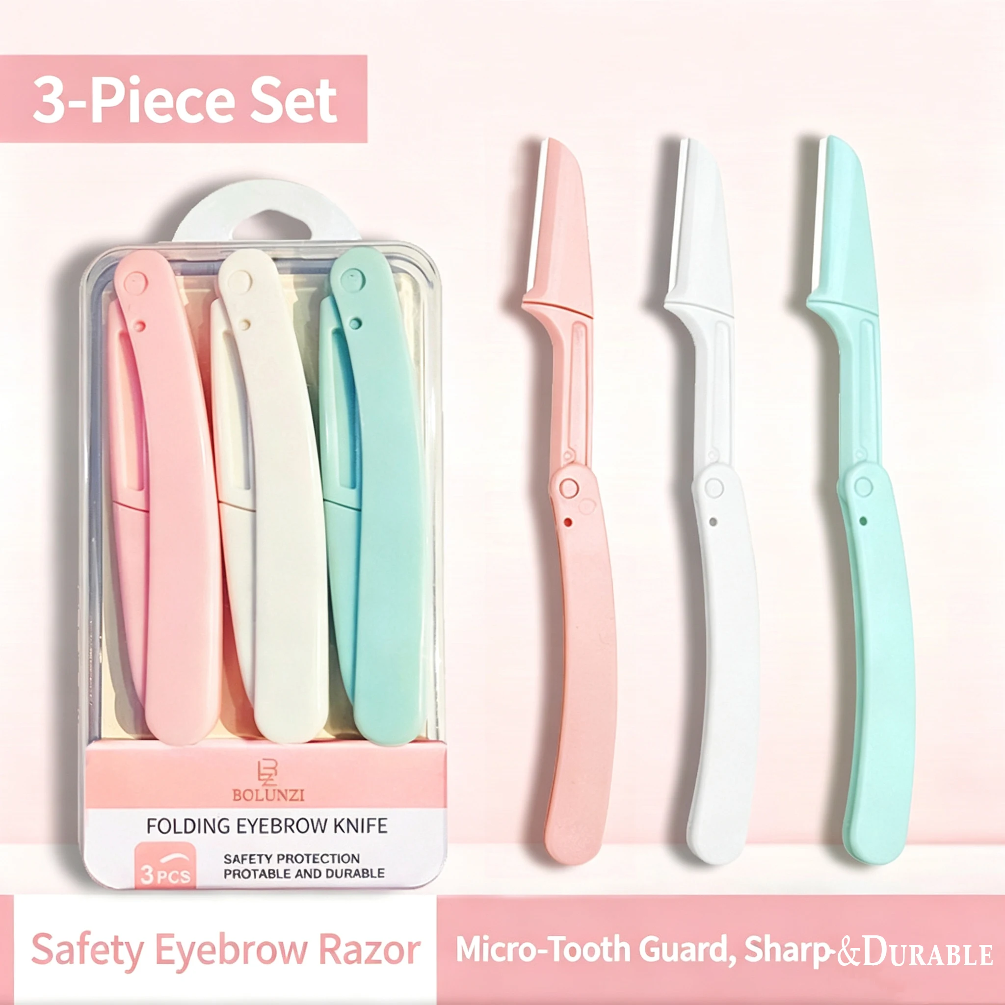Men'S Grooming Eyebrow Shape - 3Pcs Eyebrow Grooming Kit Professional Foldable