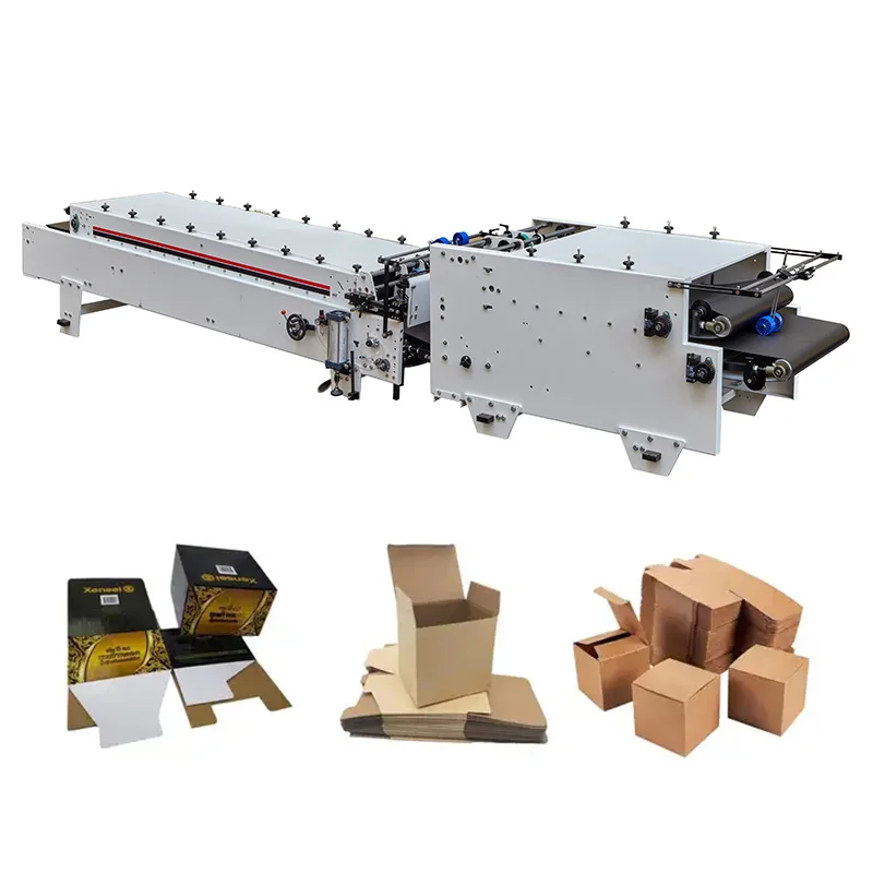  High Performance Carton Folder Gluer Automatic Box Corners Past Manufacturing Line Corrugated Cardboard Box Pasting Machine