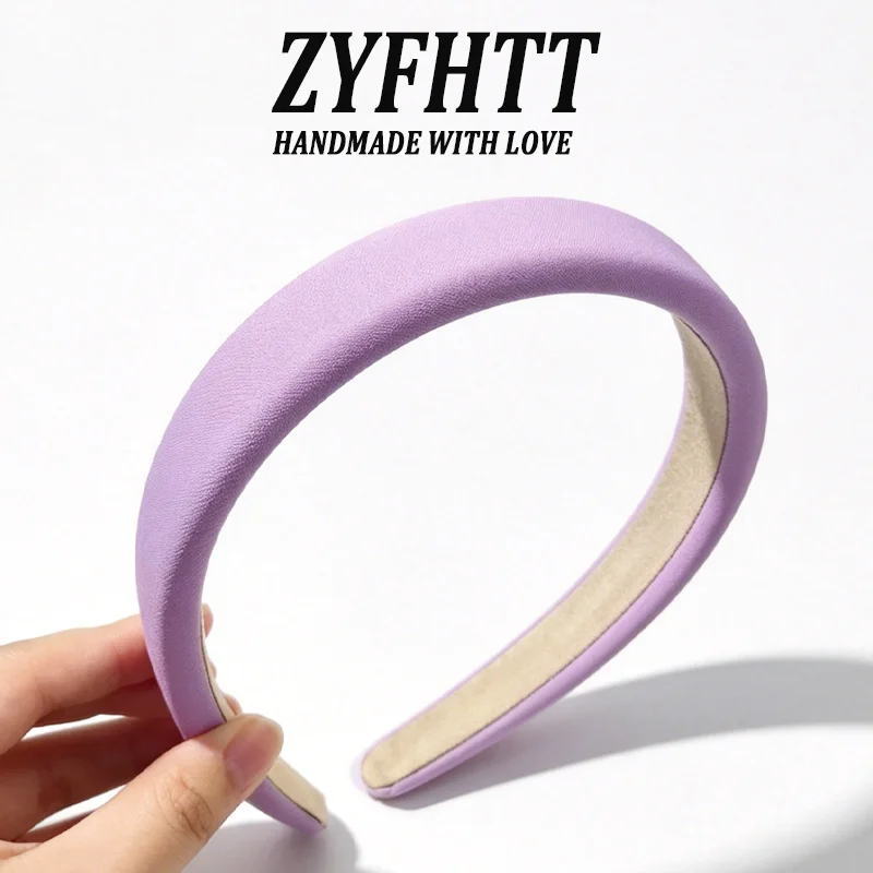 1/6 Stück ZYFHTT Lila Serie Schwamm-Stirnband für Damen, elegantes, vielseitiges breites Haarband, modischer Haarreif für Mädchen – Detail 12