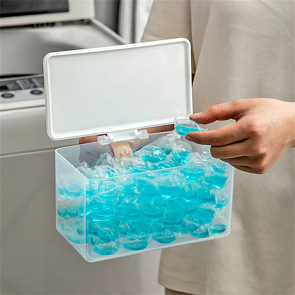 3 Sizes Laundry Pods Container Storage Box Airtight Waterproof For Laundry Room Washing Powder Laundry Beads Organization Decor