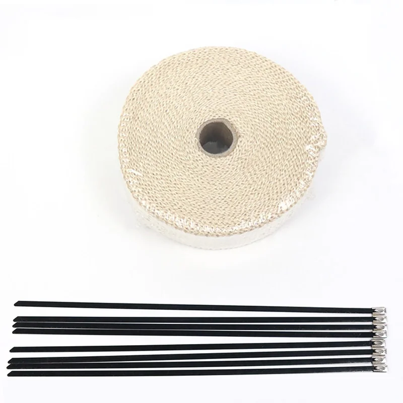 5m 10m Motorcycle Exhaust Pipe Header Heat Wrap Resistant Stainless Steel Tie Manifold Insulation Cloth Roll FT002