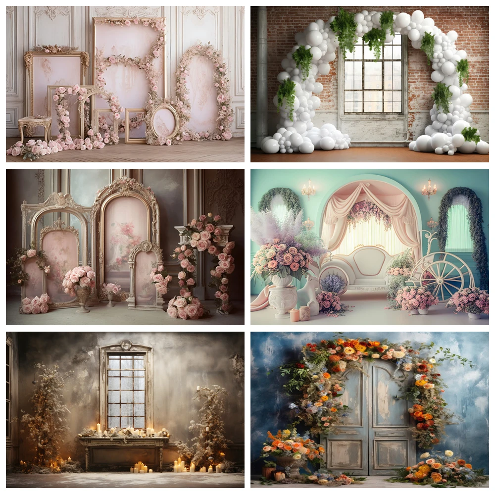 

Backdrop Photography Arch Flower Wall Background Girl Birthday Wedding Party Decor Photobooth Newborn Baby Photo Studio