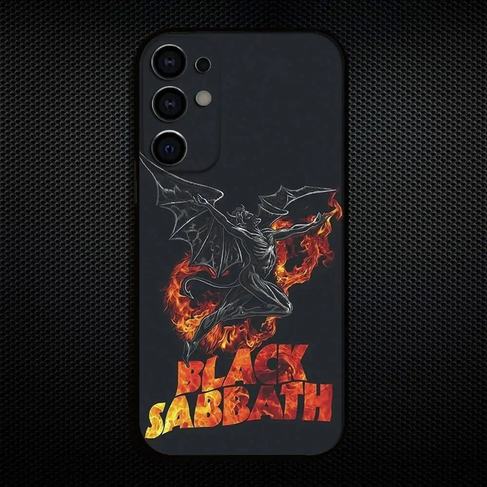 حافظة هاتف B-Black S-Sabbath Band لهاتف سامسونج S25، S24، S21، S22، S23، S30، Ultra، S20، Plus، Fe، Lite، Note، 10,9,5G غطاء أسود
