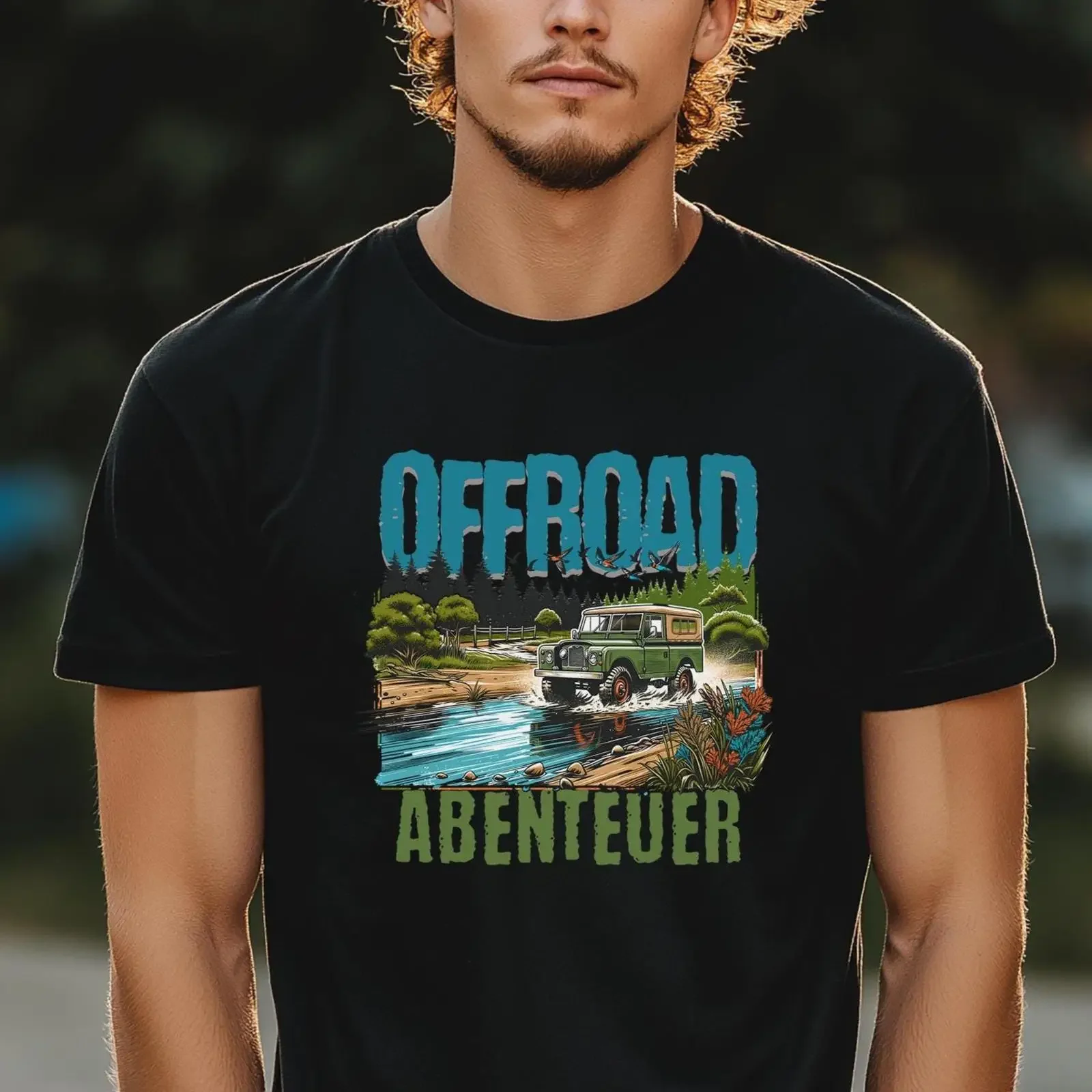 Men's Offroad Abenteuer T Shirt 4x4 Off road Fan Outdoor Adventure for Car Vehicle Lover vintage Washed Soft Stylish streetwear