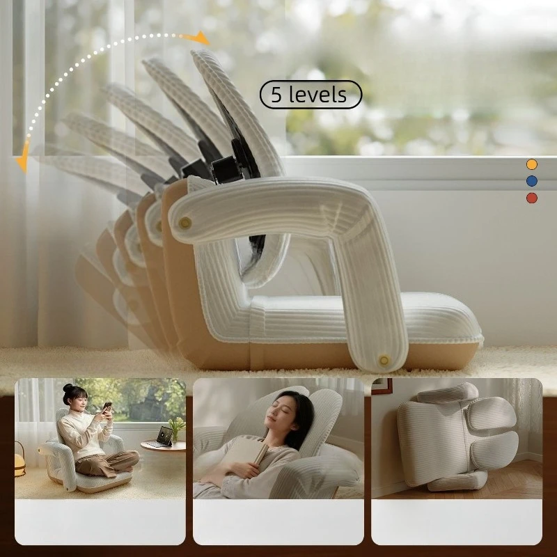 Lazy Sofa Leisure Chair Balcony Folding Back Chair Cushion Bed Tatami Adjustable Backrest Chair Double Back Armchair Room Sofas