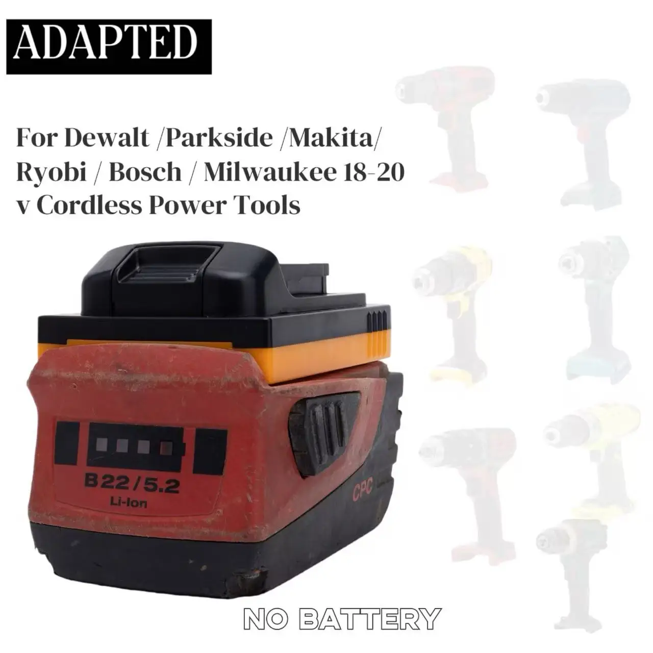 

Adapter For Hilti 22V Battery To For Dewalt /Parkside /Makita/Ryobi / Bosch / Milwaukee 18-20v Cordless Power Tools Adapter