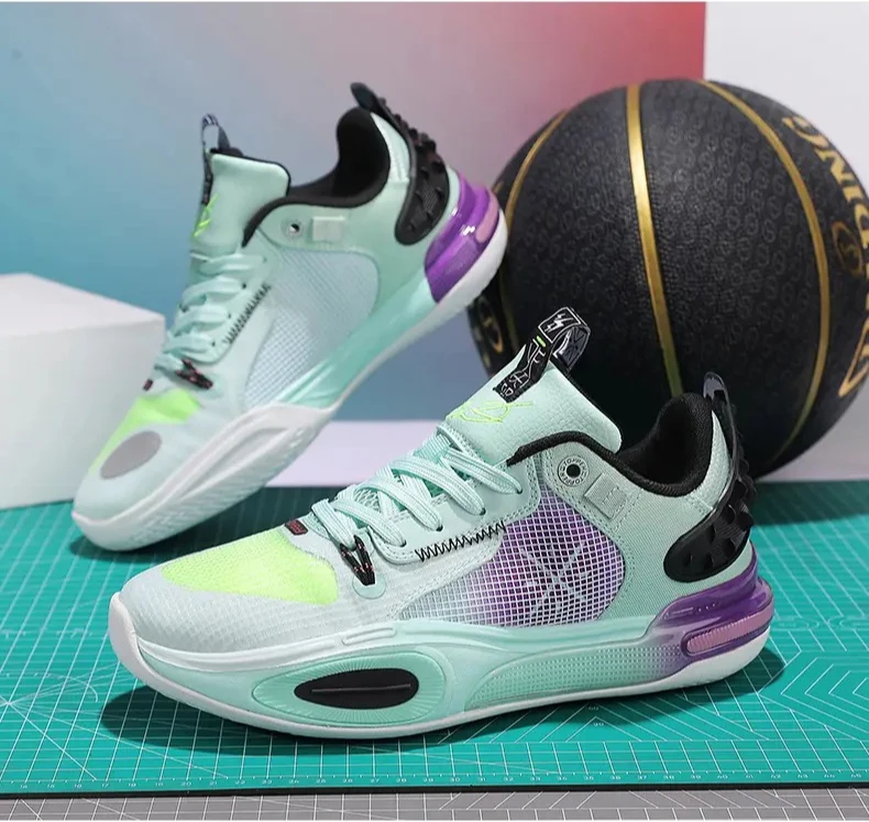 

Баскетбольные кроссовки на резиновой подошве из ТПУ, нескользящие амортизирующие женские тренировочные кроссовки, мужские кроссовки высокого качества