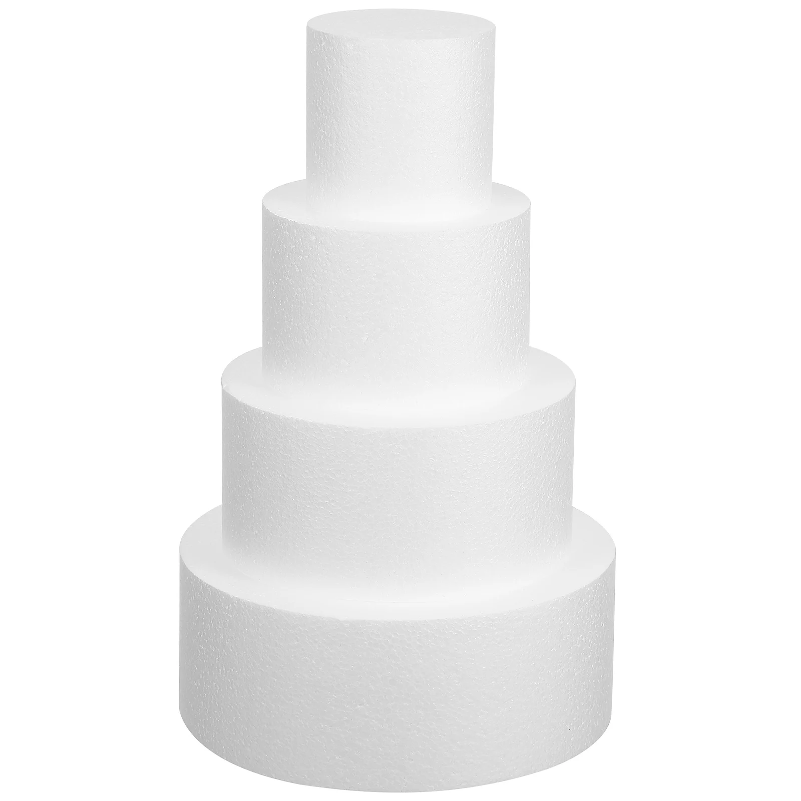 

4pcs Rounds Molds Fake Dummies for Wedding Display Cake Decorating Cake Decorating Props Models Baking Templates White