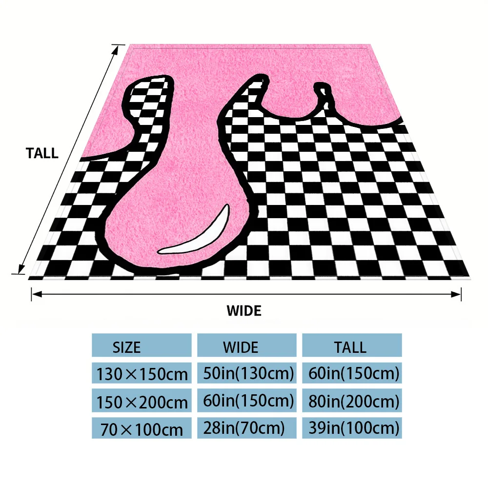 Checker Drip Bunny Warm And Soft Halloween And Christmas Sofa Decoration Gift With Flannel Blanket