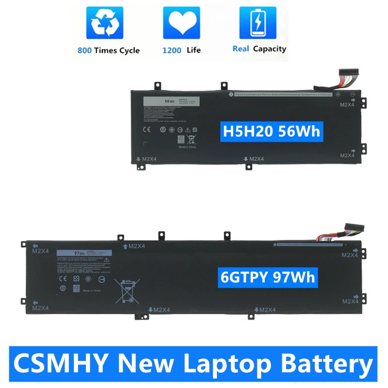 CSMHY New 6GTPY H5H20 Laptop Battery For DELL XPS 15 9570 9560 7590 For DELL Precision 5520 5530 Series Notebook