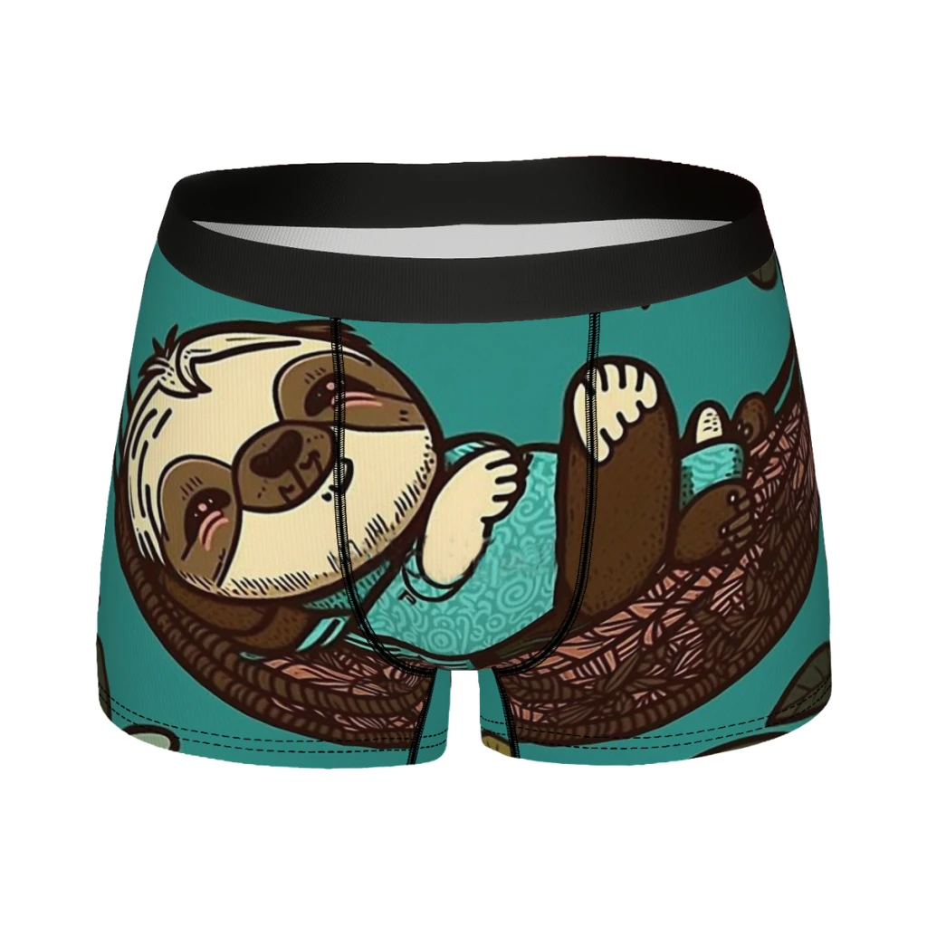 Lazy Sloth Sleepy Sloth Man's Boxer Briefs Forest Animal Breathable Funny Underpants High Quality Print Shorts Gift Idea