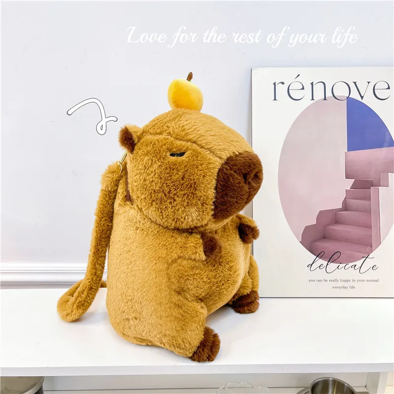 حقيبة ظهر لطيفة من القطيفة كاواي عصرية على شكل دمية من الفرو حقيبة كتف صغيرة للفتيات والأطفال هدية حقيبة مدرسية لصديقتك