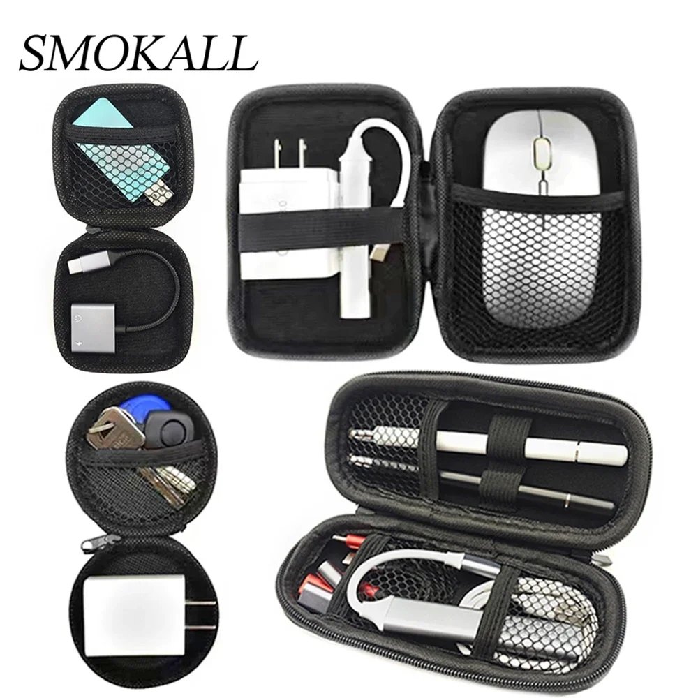 Tool Storage Bag Earphone Data Oval Square Rectangle Cable Organizer Bags Mini Zipper Pouch Tech Gadgets Portable Charger U Disk