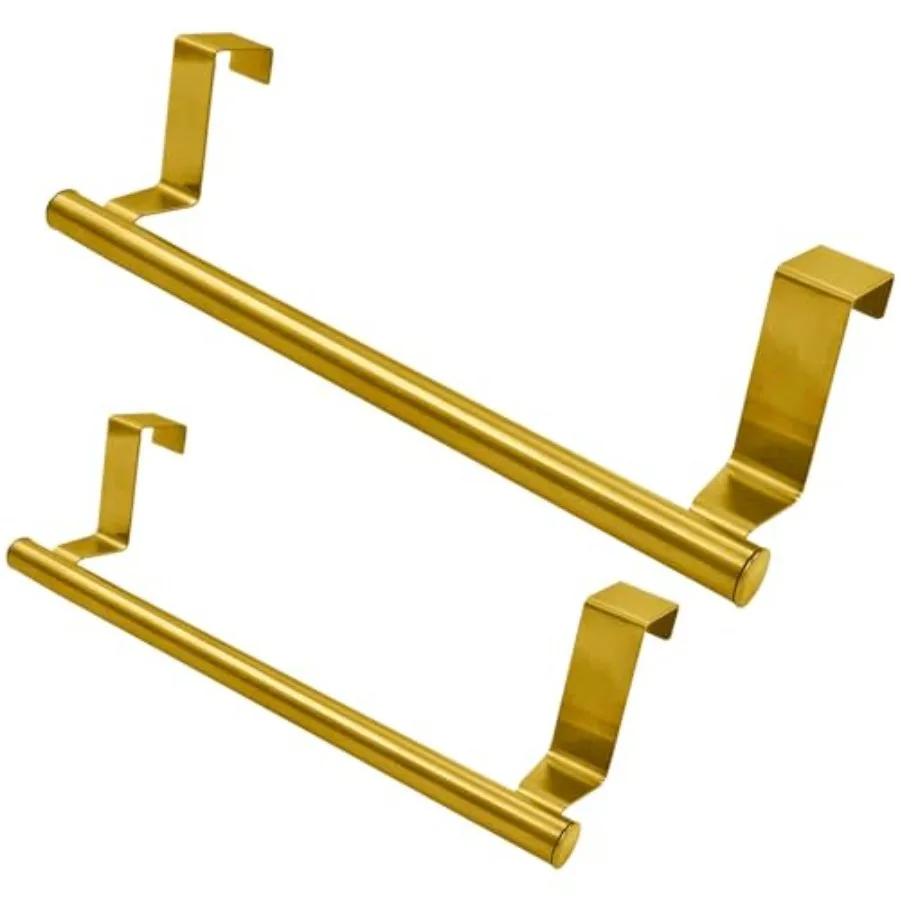 

2 Pack 9 Inch Towel Holder, Bathroom Towel Bar Stainless Steel Hand Towel Rack, Over Cabinet Door Towel Bar for Kitchen Bathroo