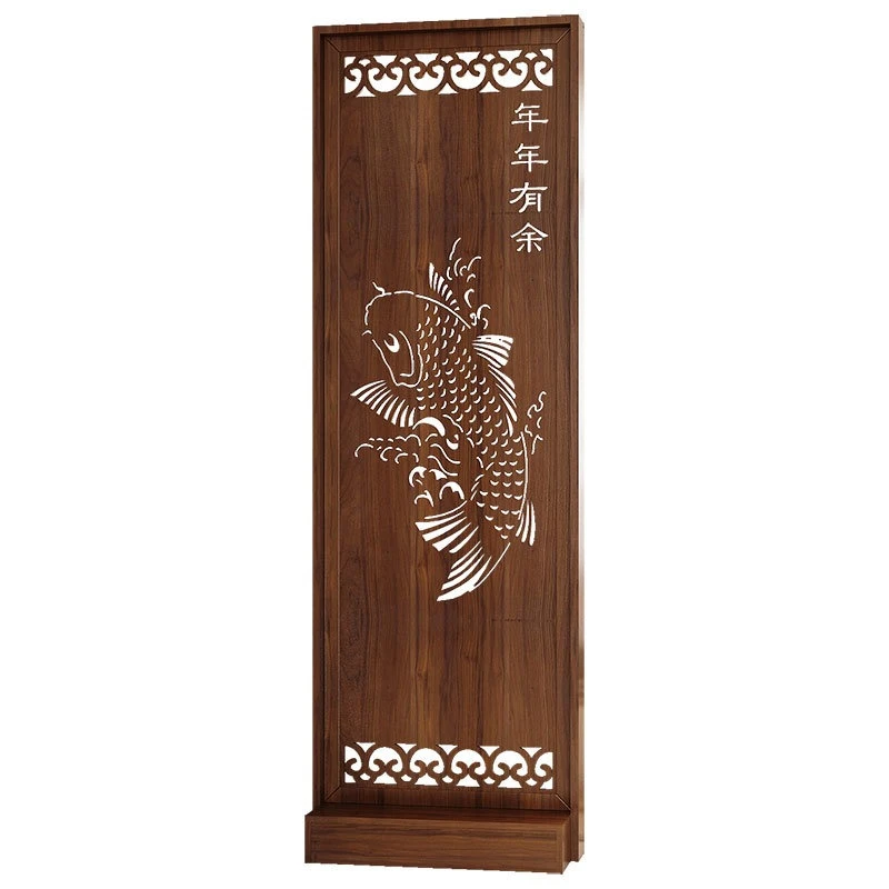 

Chinese screen partition simple modern simple living room entrance wall solid wood screen