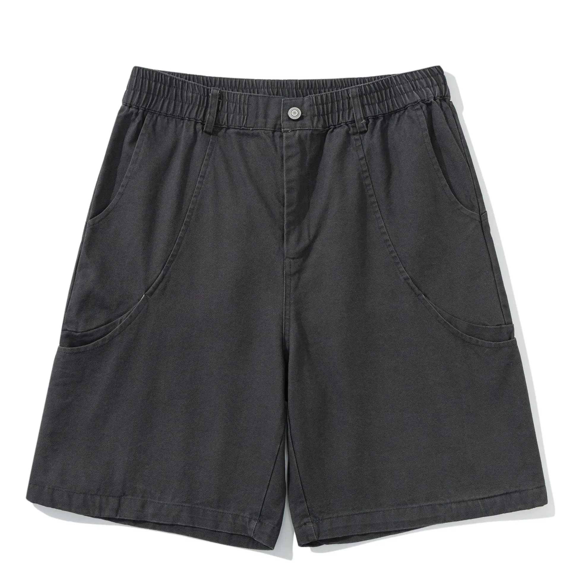 Summer Japanese Streetwear Washed Cotton Multi-pocket Tooling Shorts Men Loose Casual Cargo Short Pants Shorts