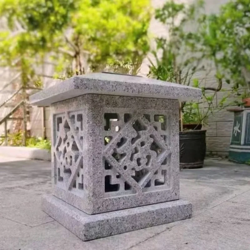 Solar Japanese lantern marble antique gate capitals decorative lamp beautiful and atmospheric