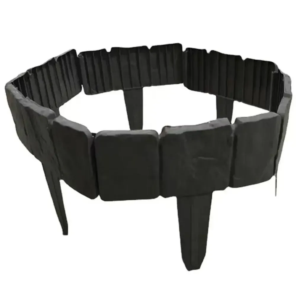 10Pcs Anti-corrosion Plastic Garden Fence Weatherproof Plastic Lawn Border Fence Stone-like Easy to Use Corrugated Fence