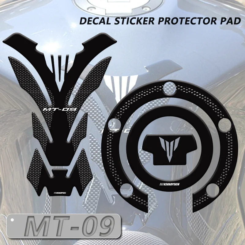 

Newlest For MT-07 MT-09 MT07 09 3D Gel Fuel Tank Gas Cap Pad Decal Fishbone Protective Stickers Motorcycle Accessories mt07 mt09