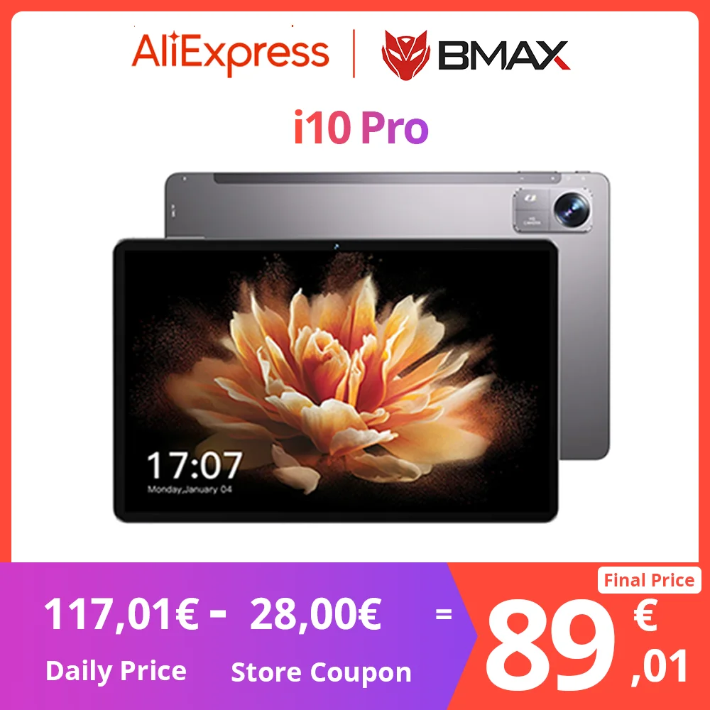 BMAX I10 Pro 10.1 inch Android 13 phone call Tablet 1280x800 T606 Octa Core 8GB(4GB RAM+4GB Expansion) 128GB ROM 4G Network SIM