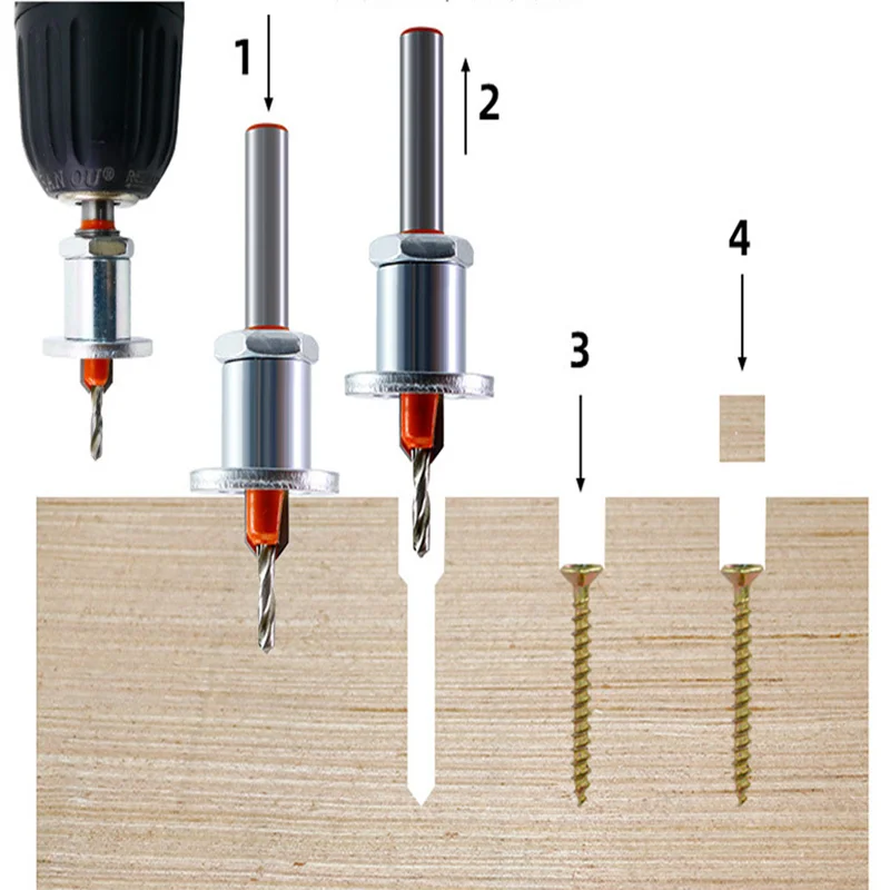 8Mm Schacht Boor Houtbewerking Verzinkboor Frees Schroef Extractor Sloop Hss Voor Hout Frees Carbide Tips