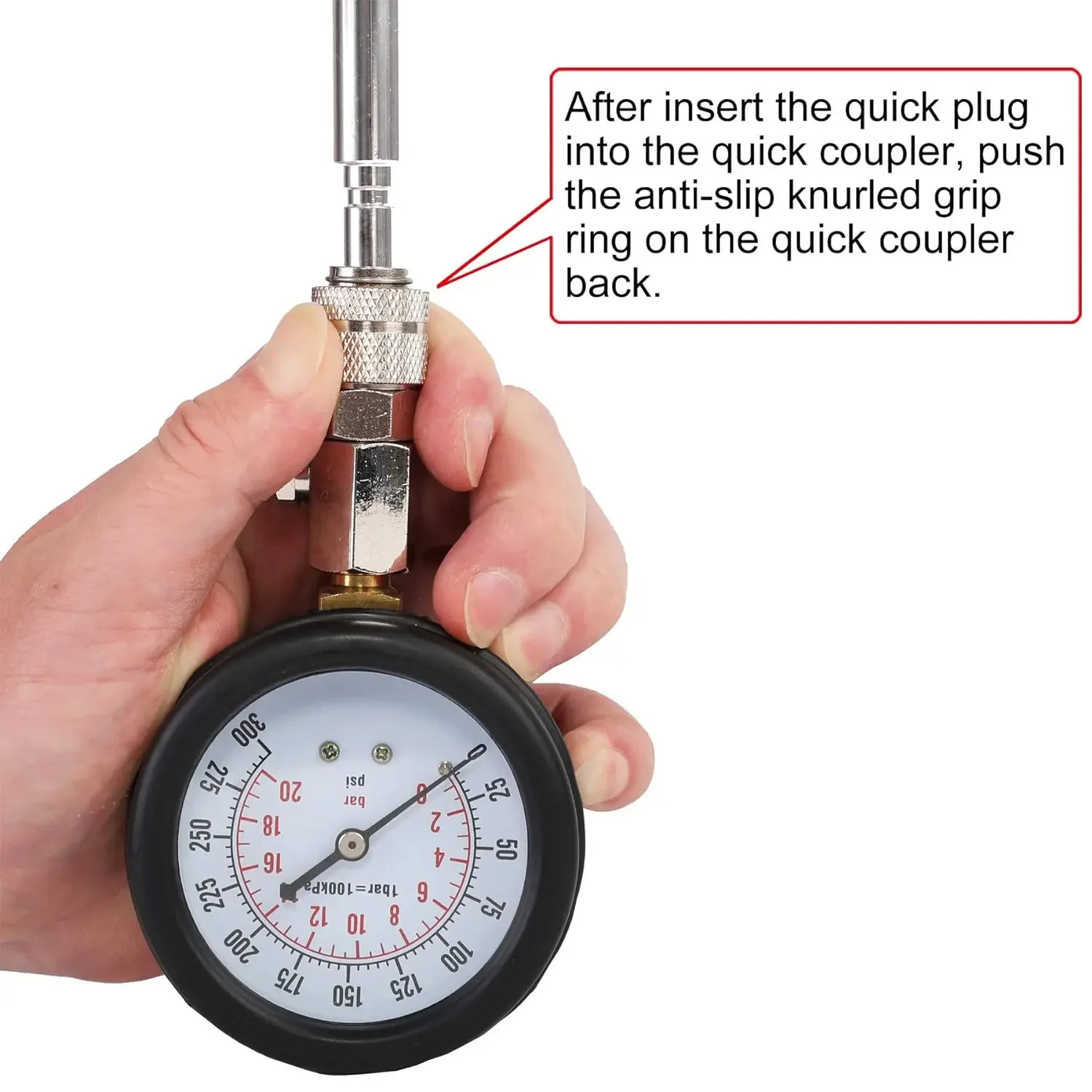 ערכה לבדיקת קומפרסיה למנועי בנזין 0-300PSI – תמונה 2