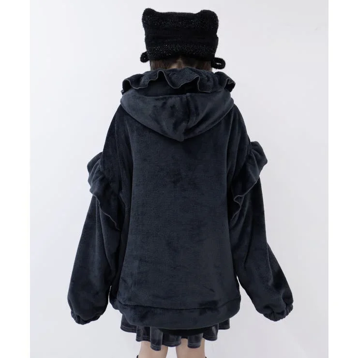 Japanese Rojita New Mine Series Subculture Lace Hooded Coat Embroidered Long-sleeved Loose Sweatshirt Jacket Oversized Hoodies