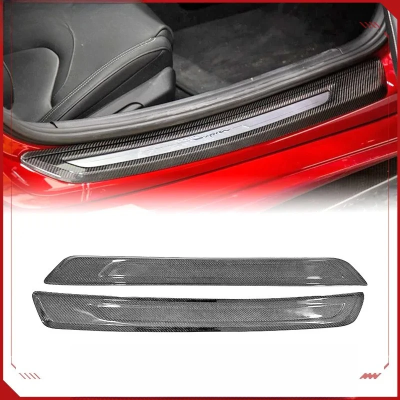 Compatible with Toyota New SUPRA A90 Dry Carbon Fiber Door Sill Strips Modification Parts Welcome Strips Pedals