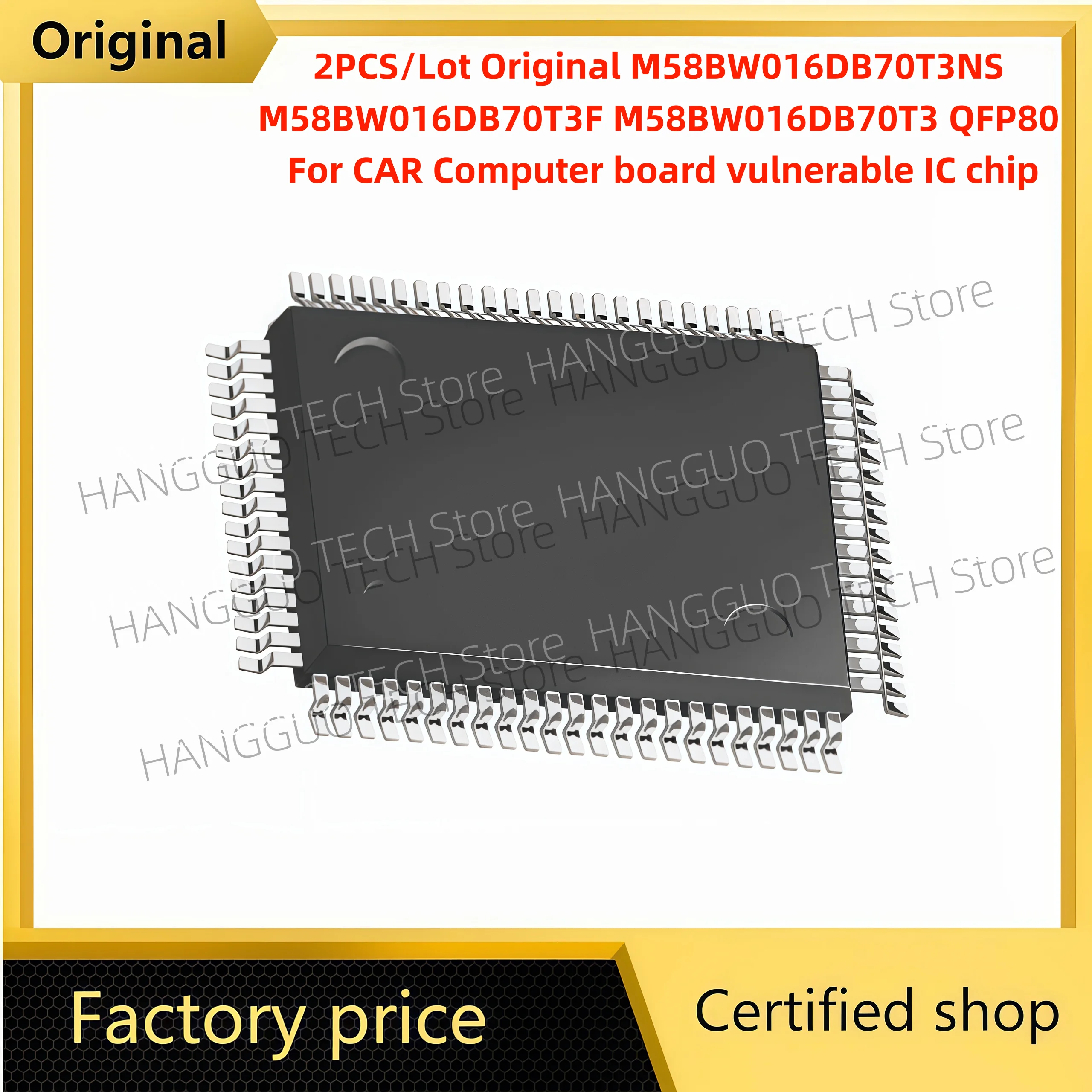 2PCS/Lot Original M58BW016DB70T3NS M58BW016DB70T3F M58BW016DB70T3 QFP80 For CAR Computer board vulnerable IC chip