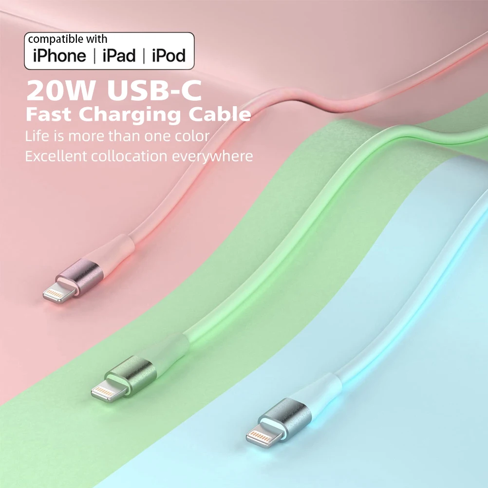 3pcs 20W 6FT[MFi Certified]Type-C to iphone Fast Charging Cable Compatible with IPhone 14/13/12/11/8/7/6/XR/XS/iPad mini