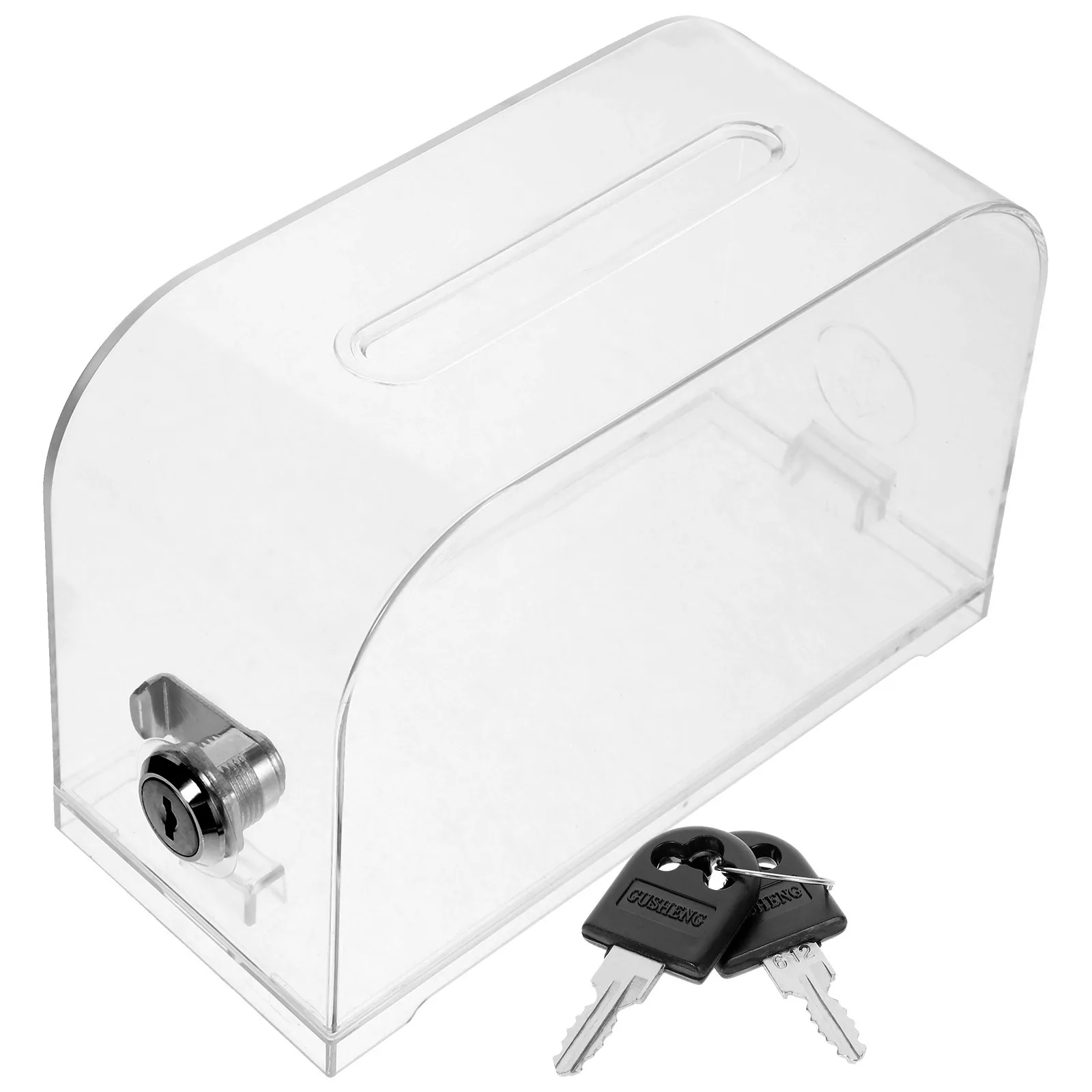 صندوق بطاقات الأعمال الأكريليك سعة كبيرة قفل آمن تصميم مكتب منظم حقيبة للتخزين حامل البطاقة حامل بطاقات المكتب