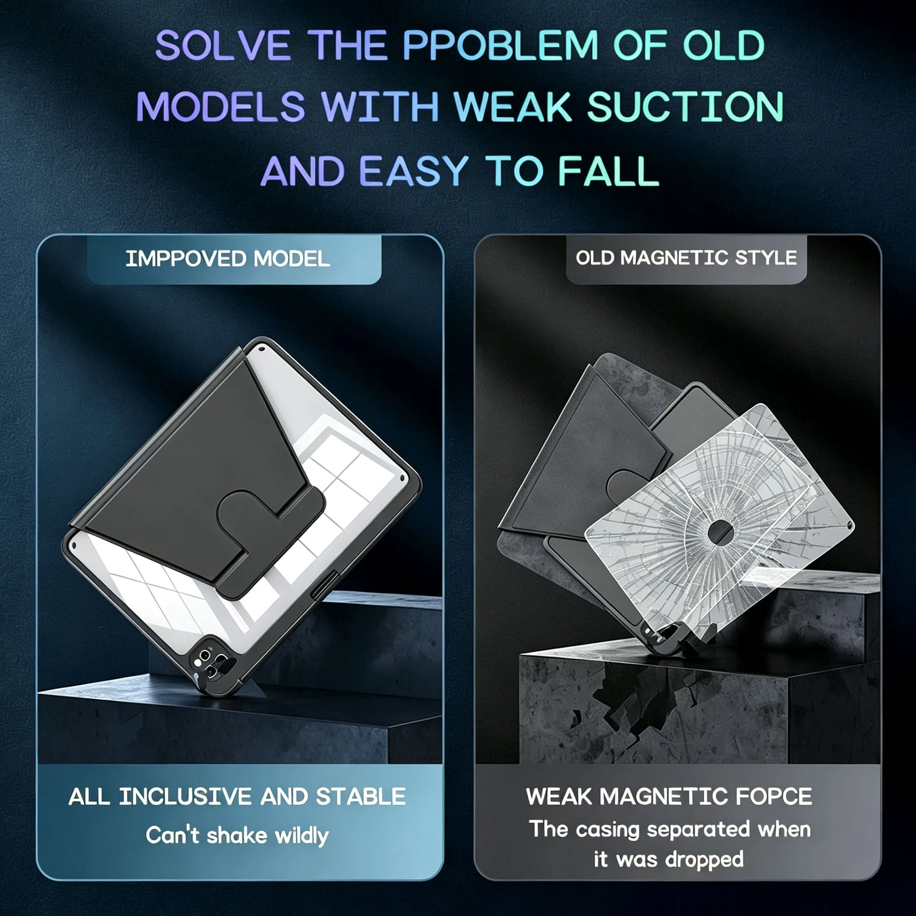 For Apple iPad Mini Air Pro 8.3 9.7 10.2 10.5 10.9 11 12.9 13 M2 6th 7th 8th 9th 10th 11th Generation 360 Rotation Tablet Case