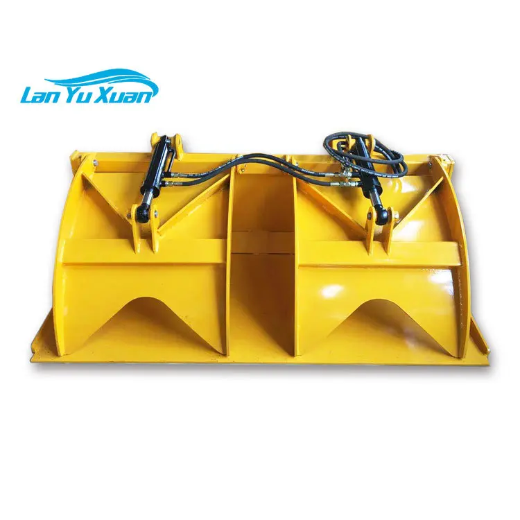 

Factory Price Skid Steer Loader Attachments Diy Hydraulic Root Grapple Bucket for Sale