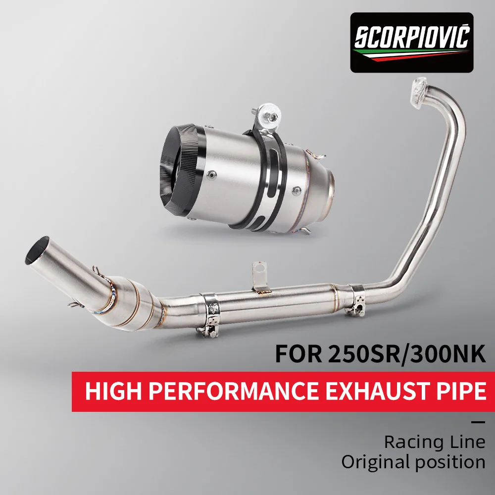 

Motorcycle Exhaust Systems Escape Modified 51mm Front Middle Link Pipe With oxygen sensor For CFMoto NK250 250SR NK300 300SS