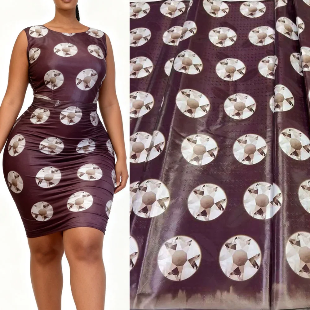 

4 Meters African Lace Fabric Bazin Riche | Shiny Brocade Cotton Material for Women Boubou Dress Making