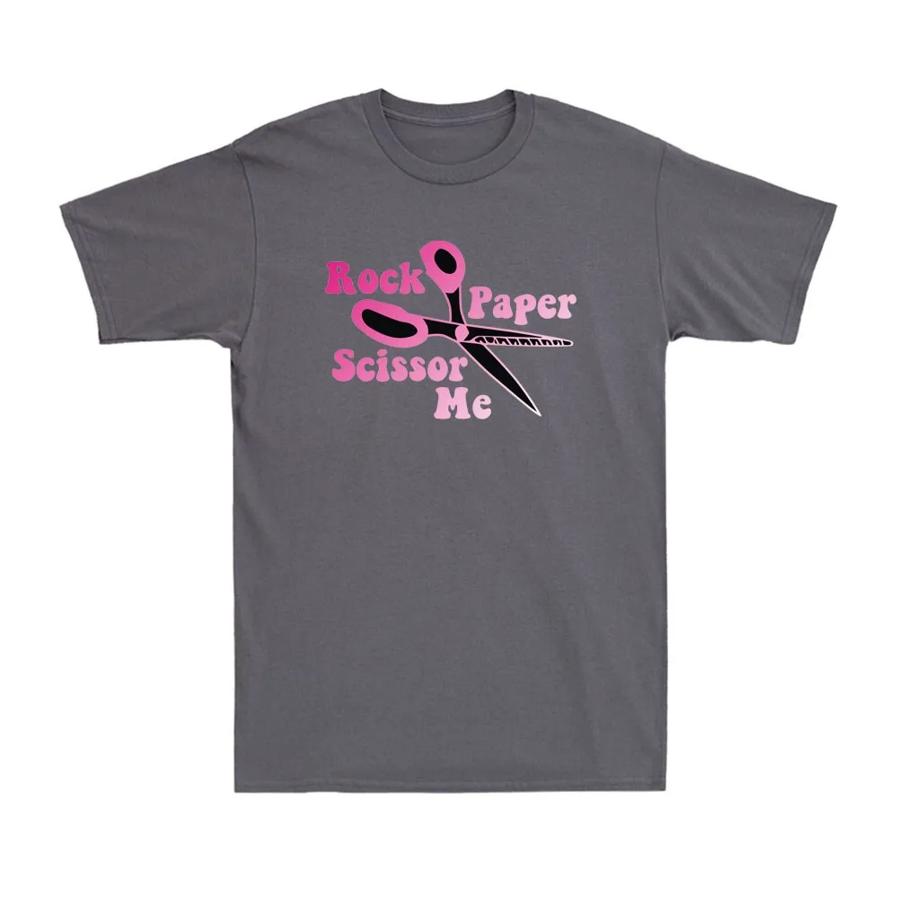 Rock Paper Scissor Me Pink Funny Quote Joke Novelty Men's T-Shirt Short Sleeve O-neck Sweatshirt Street Fashion Streetwear