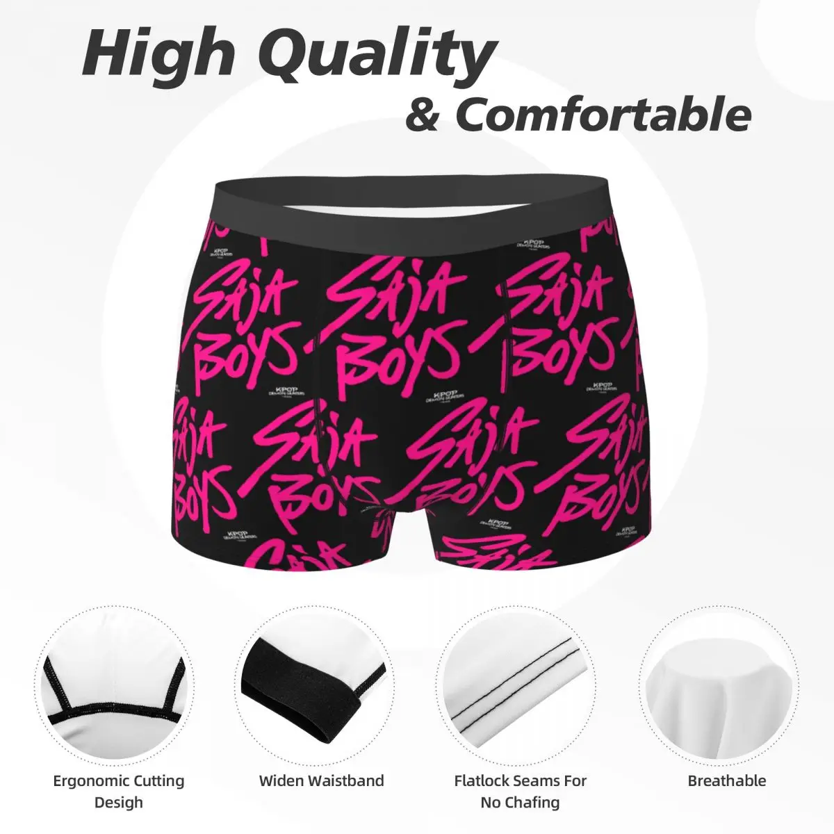 Saja Boys-ropa interior oficialmente con licencia Huntrix, calzoncillos para hombres, Boxershorts bonitos y personalizados, pantalones cortos Trenky, calzoncillos de talla grande