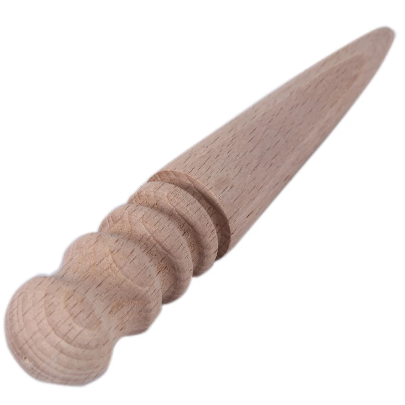 Solid Wood กลม Rod หนังหัตถกรรมคู่มือขัด Rod Log DIY เครื่องหนังเครื่องมือทำ