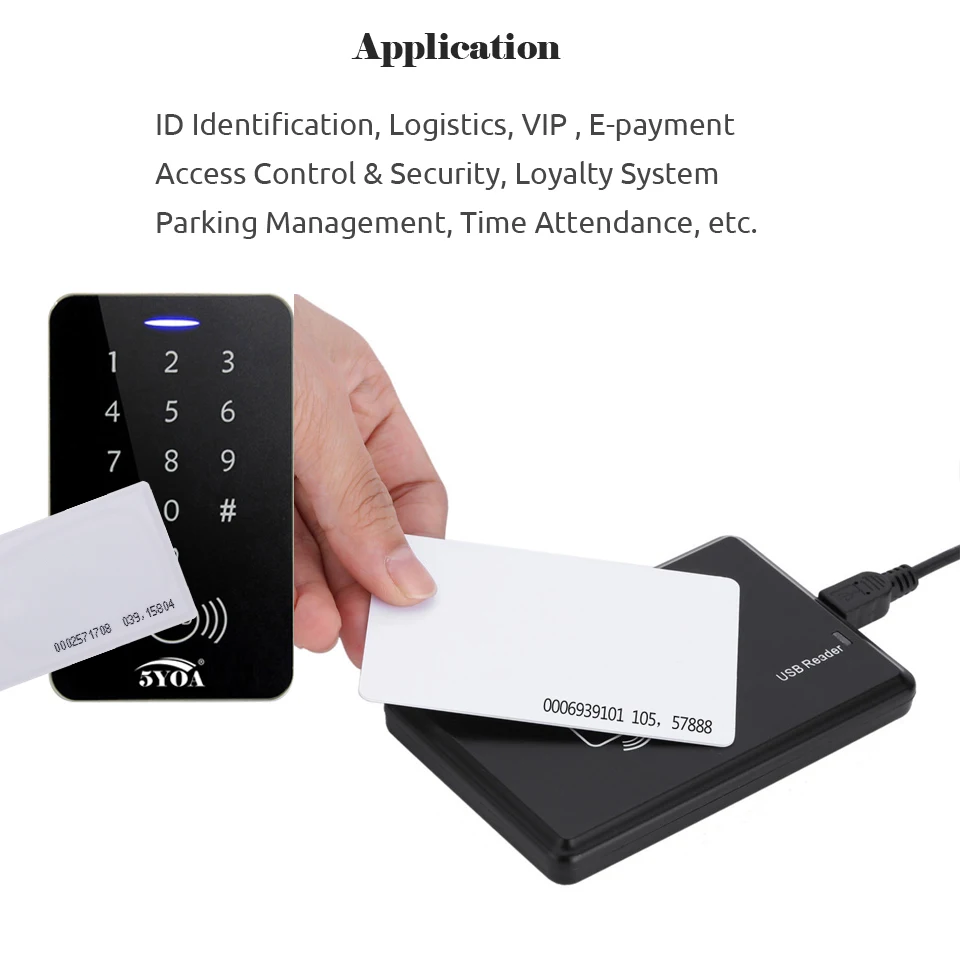 5YOA 100pcs 200pcs EM4100 125khz ID Keyfob RFID Tag Tags Access Control Card Porta Chave Card Key Fob Token Ring Proximity Chip