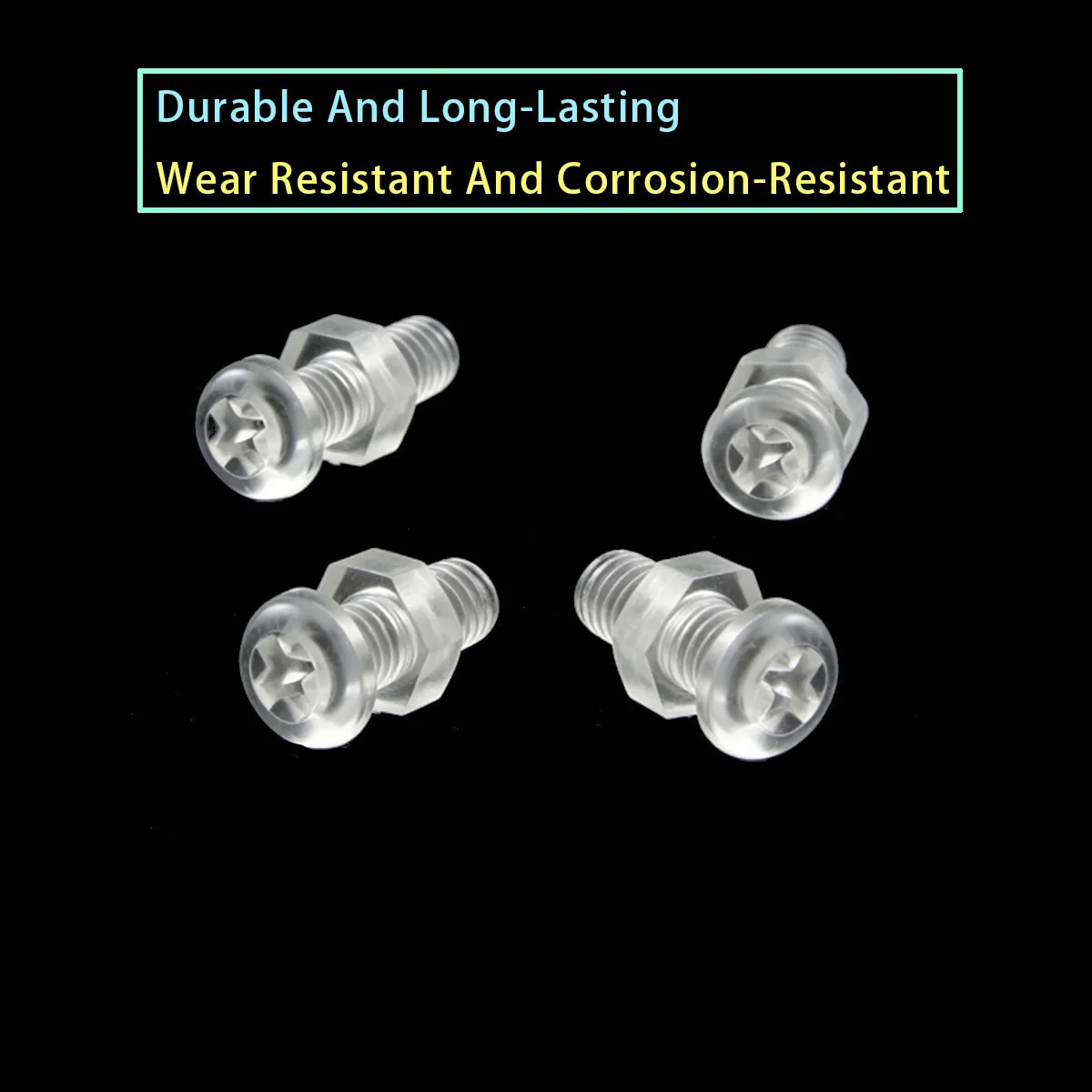 M2.5-M8 Clear PC Acrylic Phillips Round Head Plastic Screw Nut Combination Set