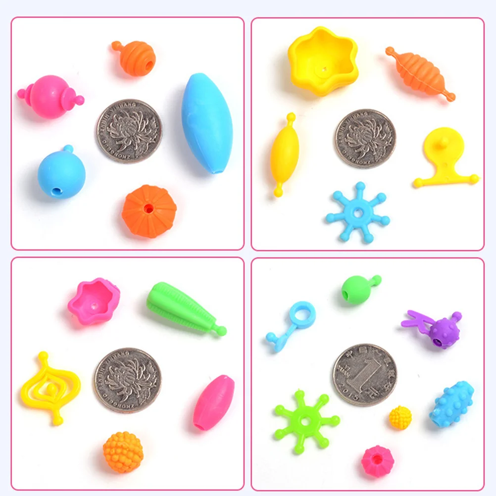 1 caja de cuentas de plástico Diy para Kit de formas variadas coloridas, conjunto de joyería hecha a mano para niños, fiesta educativa creativa