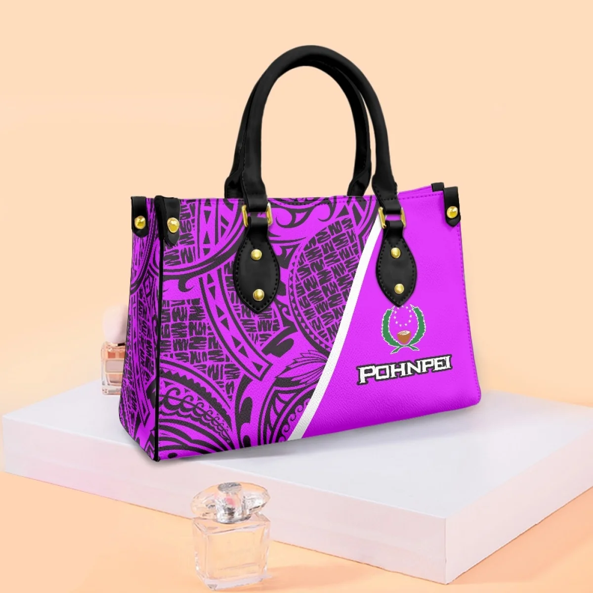 FORUDESIGNS Handbags For Women Micronesia Pohnpei Totes Bags Make Up Organizer Tribal Tattoo Handbag 2023 Luxur Shopping