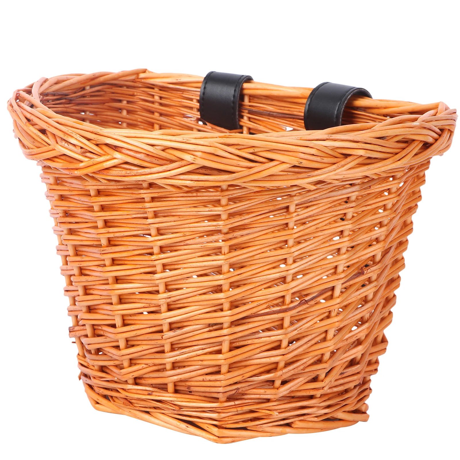 

Premium Large Size Children Bike Basket Detachable Front Handlebar Storage Basket Handmade Natural Wicker Woven Durable Heavy