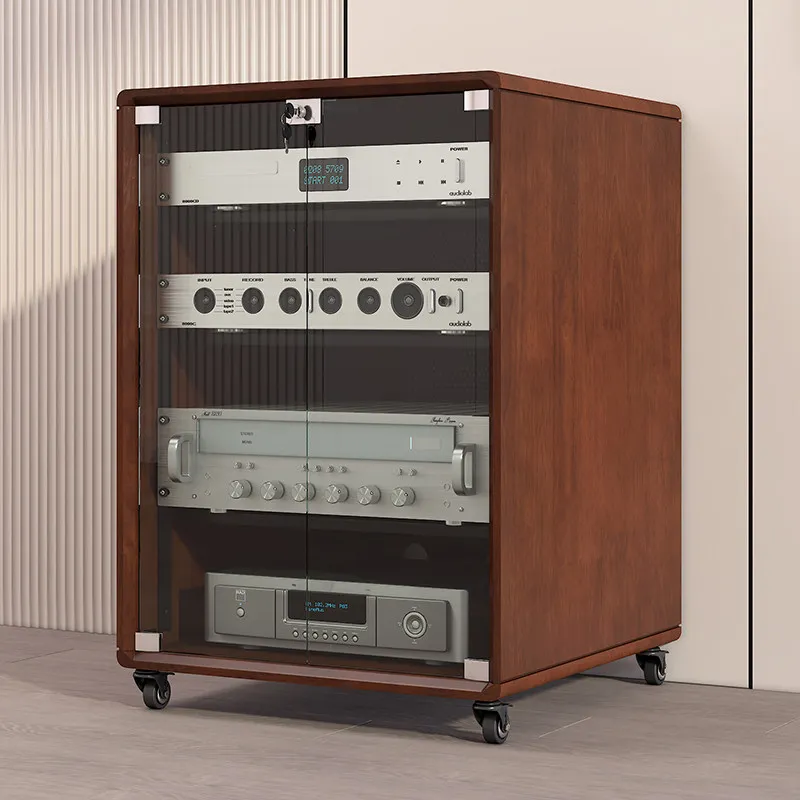 

Solid wood amplifier cabinet Audio cabinet Home theater Mobile equipment cabinet