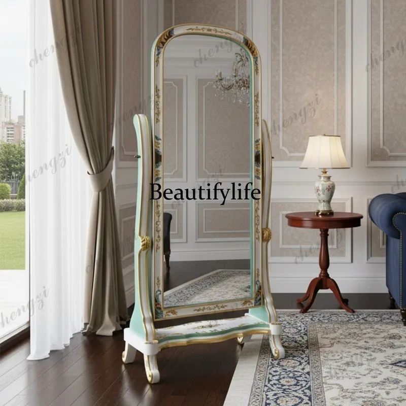 Long Vintage Decorative Mirrors Floor Standing Black Bedroom Mirrors Full Body Design French Espejos Decorativos Home Decoration