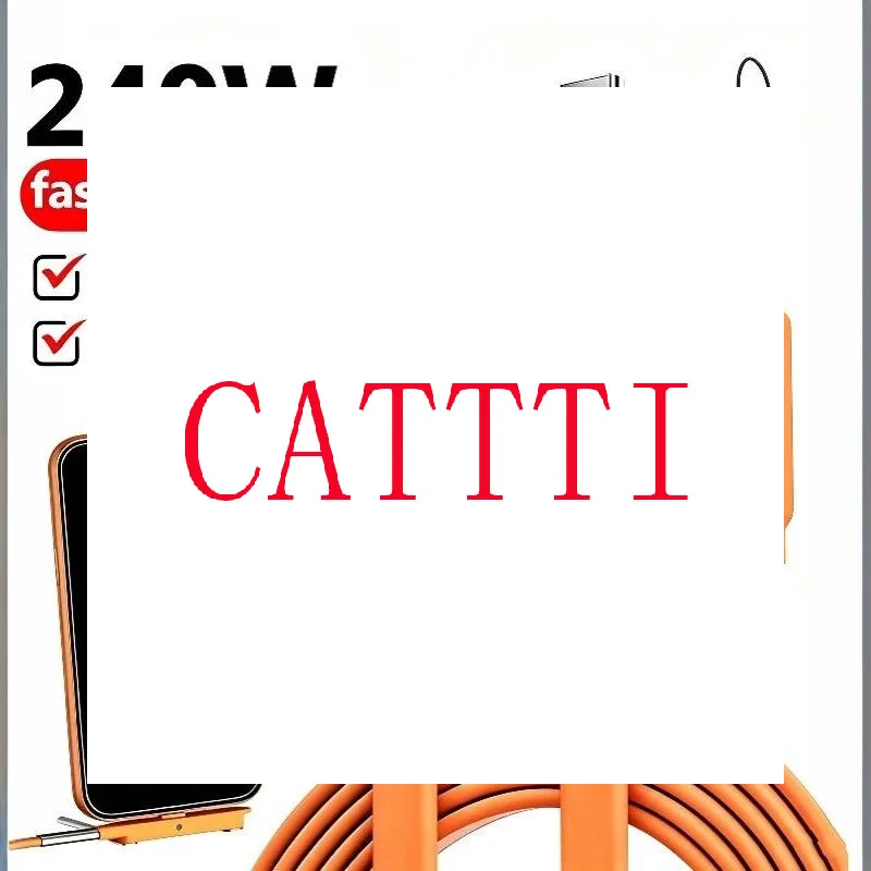 240W 2-in-1 Black/Orange Fast Charging Foldable Bracket Data Cable Type-C To Type-C Data Wire With Phone Tablet Stand Adapter